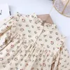 Filles Robes Enfants Vêtements Printemps Automne Doux et Élégant Floral Style Coréen Lâche Coton Casual Doux 230410