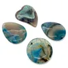 Pendant Necklaces Blue Dragon Vein Agate Pendants Smooth Natural Stone Necklace Round Water Drop Shape Earrings Jewelry Making Accessories