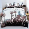 Juegos de cama 3D personalizado ropa de cama funda nórdica diseño de plantas 220x240 tamaño King fundas de edredón nórdico gris hogar Textil