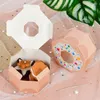 Present Wrap 10st Donut Style Candy Box Polygon Chocolate Biscuit Packaging Fall för bröllop födelsedag baby shower tema party leveranser