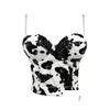 Accessories French Simple Off-The-Shoder Vest Cow Print Back Buckle Y Womens Suspender Denim Bra For Women And Girl Drop Delivery Dhlsy