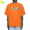 T-shirts pour hommes 23SS Orange Noir T-shirt HI-SPEED Hommes Femmes 1 1 Loose Heavy Fabric Cotton Top Back Tee VTM brodé avec étiquettes T230412