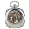 Pocket Watches Hand Winding Mechanical Watch For Man Exquisite Square Roman Siffer Hollow Out Gift