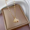 Pendentif Colliers 2023 Mode En Acier Inoxydable Micro-Incrusté 3D Éléphant Collier Pour Femmes Charme Animal Bijoux Cadeau D'anniversaire Filles