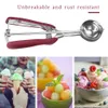 Ice Cream Tools Scoop Stainless Steel Cookie Dough Spoon Fruit Potato Watermelon Digging Ball Spring Handle Kitchen Accessories 230410