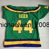 Weng # 44 Fulton Reed Jersey, 1996-06 Mighty Movie Jersey masculino 100% costurado bordado camisas de hóquei no gelo verde S-3XL