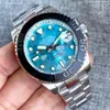 Watch Bands 40mm Diver Tandorio MOP Ice Blue Dial NH35 Mechanical Men White Chapter Ring Jubilee Bracelet Cyclops 38mm Insert 231110