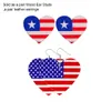 Dingle ljuskronan ny självständighetsdag örhängen sätter amerikansk flagga rund hjärta fempoäng stjärna solros läderörhängen för kvinnliga smycken z0411