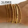 Charm Armbänder SUNIBI Klassische Schlangenkette für Frauen Trend Vergoldeter Edelstahl Kubanisches Armband Trendy Frau Geschenke Schmuck 230411