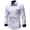 T-shirts pour hommes Hommes Casual Élégant Streetwear Slim Fit Robe à manches longues Homme Business Tops formels pour Camisa