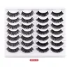 Dikke gekrulde nerts valse wimpers natuurlijke look zachte delicate handgemaakte herbruikbare meerlagige 3D mink lashes extensions volledige strip wimpers nertsen