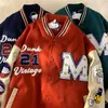 Herrenjacken Amerikanischer Retro-Buchstabe bestickter Mantel Männer Y2K Street Hip Hop Trend Baseballuniform Paar beiläufige lose Jacke 231110