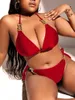 Kadın Mayo Plaj Giyim Yaz Kadın Katı Açık Arka Mayo Artı Seksi Boyun Yüzme Takımları Bikini Mujer 230411