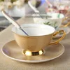 Muggar Europe Bone China Coffee Cup Saucer Spoon Set 200 ml Luxury Ceramic Mug Top Class Porcelain Tea Cafe Party Drinkware 230411