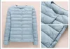 LL Automne et hiver nouveau manteau en duvet sans col pour femmes léger mince pratique col rond coupe ajustée manteau en duvet court pour femmes manteau d'hiver