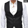 Męskie garnitury Blazer Blazer Suit Vest Slim Fit Men Waistcoat Casual Business Kurtka Vnecked Tops Black Color 5xl 231110