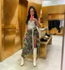 Skirts Camouflage Denim Cargo With Pockets Sexy High Split Button Up Long Spring Summer Y2k Streetwear Women Bottoms 2023