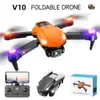 2023 newst V10 Drones colored lights obstacle avoidance UAV HD aerial photography folding remote control aircraft trade quadcopter