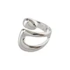 Bandringar minimalistisk silverfärgring för kvinnor mode kreativa ihåliga oregelbundna geometriska ringar set födelsedagsfest smycken gåva p230411