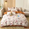 Ensembles de literie Ensemble de style floral exquis en microfibre 3 pièces 1 housse de couette 2 taies d'oreiller confortable doux adapté à divers lits