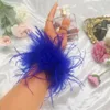 Charm Bracelets Real Ostrich Feather Wrap Bracelet Slap Anklet Bracelet Fur Feather Cuffs Wrist Sleeve Stainless Steel Furry Hair Accessories 230410