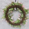 Dekorativa blommor Vintervasfyllare Wreath Peony Round Decoration Spring Artificial Home Door Faux Tulips