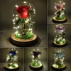 Decoratieve bloemen kransen zwarte roos bureaulamp lamp glazen flesslicht voor Valentijnsdag verjaardag cadeau ambachtelijke kunst slaapkamer huis december december