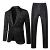 Costumes pour hommes Blazers Show/Party 2 pièces ensemble hommes veste pantalon robe de mariée Blazer manteau et pantalon bleu blanc rouge noir costumes pour hommes grande taille S-6xl 231110