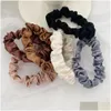 Party Favor Scrunchie Hairbands Hair Tie Women For Accessories Satin Scrunchies Stretch Ponytail Holder Handmade Gift Heandband Drop D DHGWX