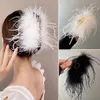 Nieuwste elegante veerhaarclips dames wit zwart zoete veer haaien haar klauw haarspeld meisjes haren accessoires feest hoofddeksels