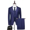 Mens Suits Blazers 3 PCS Suit Set Jacket Pants Vest Fashion Men Casual Boutique Business Solid Color Three Piece Wedding Cless Coat 231110