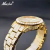 Wristwatches Watches Men Moissanite Gold Watch Day Date Diamond Unique Hip Hop Iced Out Jewelry Mens