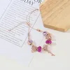 Braccialetti con ciondoli BRACE CODE Bracciale regolabile Creativo fai da te fatto a mano con perline di cristallo Ciondolo con amore rosa Fine varietà femminile di regali