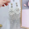 Dangle Earrings Fashion Resin Flower Long 2023 Trendy Designs Bohemia Handmade Petal Pearl Tassel For Women Gift