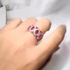 Coda di grandi dimensioni anelli di nozze di diamanti gioielli reali 100% Soild Sterling Sier taglio smeraldo zaffiro Moissanite donne Egagement Band