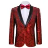 Ternos masculinos de luxo para homens roxo paisley seda blazer bowtie conjunto fino ajuste masculino casaco jaqueta casamento noivo vestido barry.wang