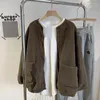 Pull à capuche pour femme, pull en laine de qualité supérieure, couleur unie, simple boutonnage, col rond, ample, manteau pour femme, automne/hiver, SFFS332