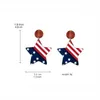 Dangle Chandelier USA Independence Day Beer Slippers Wooden Earrings American Election Theme July Fourth Hot Air Balloon Flower Vase Drop Earring Z0411