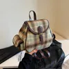 Factory wholesale ladies shoulder bags 2 colors winter popular woolen handbag sweet and lovely plaid retro backpack street trend plush messenger bag 2425#