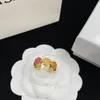 Créateur de bijoux de luxe ouvrant une bague de Portrait de lettre de gemme colorée bague de Lion Couple cadeau fête