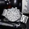 Män lyxdesigner Automatisk kvarts Mens Auto Versatility Chronograph Watch Movement Steel Leather Band 6 Hands Watches X11