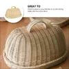 Dinnerware Sets Platter Rattan Cover Camping Canopy Tent Serving Tray Dome Kitchen Accessory Covered