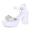 Sandal Elegant Wedges Shoes Summer Pumps Platform Sandal Roman Crystal Peep Toe Sandali Donna Eleganti 230411