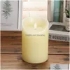 Candles 3 Pcs/ 1 Set Lights Led Flameless Light Smooth Flickering Battery Operated For Home Decor Drop Delivery Garden Dhmxr
