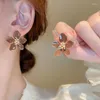 Boucles d'oreilles légères de luxe pour femmes, bijoux simples de haute qualité, goutte d'huile, fleur de perle, tempérament à la mode