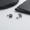 Stud Earrings 143FRZFSILVER S925 Silver Korean Fashion Trendy Luxury Color Glaze Cloisonne Lotus Charms Jewelry Girls Women Match-all