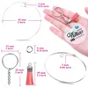 Anahtarlıklar 50 PCS Akrilik Anahtarlık Boşlukları Key Rings ile Kitler Atla Tur Net Diskler Çevreleri DIY için