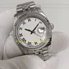 40 Estilo Real Po con caja Relojes Tamaño mediano 36 mm Mujeres Hombres Blanco Roma Negro Diamante Dial Oro Pulsera de acero Hombres Automático Mechan2345