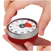 Os temporizadores redondos da cozinha timer de tempo de tempo de tempo Gadgets relógio com base de ímãs de contagem regressiva de contagem mecânica de cozimento
