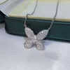 Collier Collier de créateur en argent sterling avec diamants et papillon pour femme, luxe léger, petit et design populaire, micro incrusté de zircone
